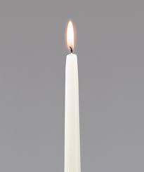 10" WHITE TAPERED WAX CANDLE  (12DZ)